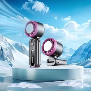 One9Store X49 Portable Mini Fan with Touch Control, 5 Speed Modes, 3000mAh Battery, Type-C Charging, Power Display, Turbo fan Blade, Up to 12 Hours Cooling, USB Rechargeable